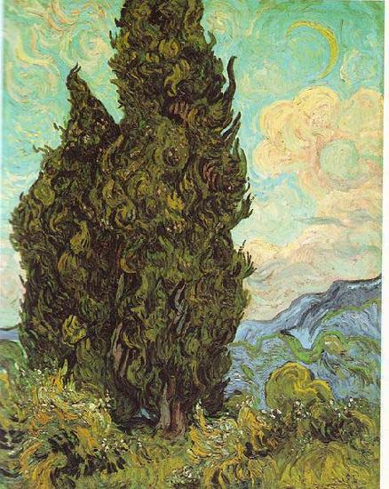 Vincent Van Gogh Cypresses china oil painting image